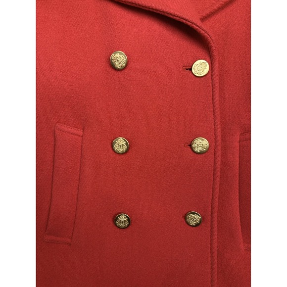 J.Crew Stadium Cloth Nello Gori Wool Peacoat Gold Crest Buttons Size 2 49360 - Picture 4 of 10